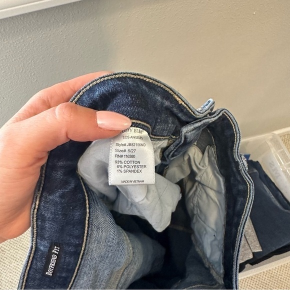 Judy Blue Dark Wash Distressed Boyfriend Jeans Size 27 Women’s High Waisted - Picture 5 of 12